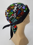 I Love My Dog Bandana Dorag with Sweatband Doo Rag Made America USA Motorcycle Skull Cap Cotton Helmet Liner