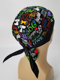 I Love My Dog Bandana Dorag with Sweatband Doo Rag Made America USA Motorcycle Skull Cap Cotton Helmet Liner