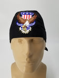 Love It or Leave It American Flag Bandana Dorag with Sweatband Doo Rag Made America USA Motorcycle Skull Cap Cotton Helmet Liner