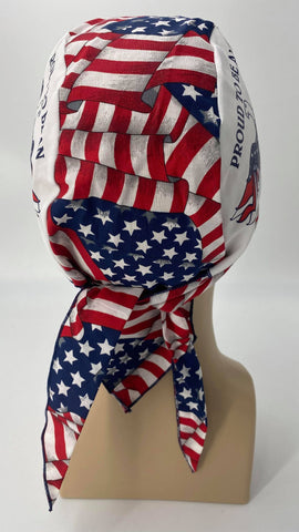 American Flag Headwrap Patriotic Doo Rag Red White and Blue