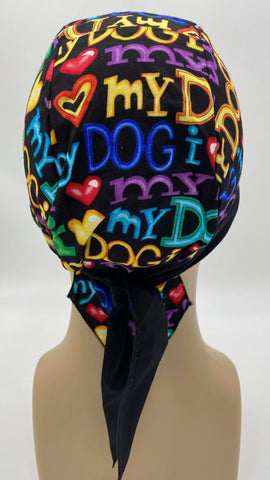 I Love My Dog Bandana Dorag with Sweatband Doo Rag Made America USA Motorcycle Skull Cap Cotton Helmet Liner