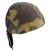 Camouflage Do Rag | MADE IN AMERICA | Green Camo Bandana | Motorcycle Head Wrap | Cotton with Sweatband