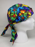 Butterfly Bandana Dorag with Sweatband Doo Rag Made America USA Motorcycle Skull Cap Cotton Helmet Liner