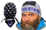 US Air Force Doo Rag with a SWEATBAND Blue Bandana Head Wrap Motorcycle Bikers Hat