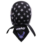 US Air Force Doo Rag with a SWEATBAND Blue Bandana Head Wrap Motorcycle Bikers Hat