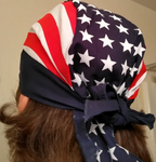 American Flag Doo Rag MADE IN AMERICA Patriotic Bandana Head Wrap Motorcycle Bikers Hat