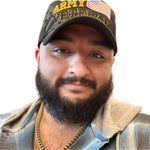 Army Veteran Hat with American Flag Black Embroidered Baseball Cap