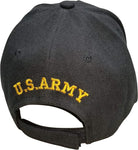Army Veteran Hat with American Flag Black Embroidered Baseball Cap
