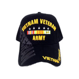 Army Vietnam Veteran Hat Black Baseball Cap, Large to XL, Unisex Men and some Women