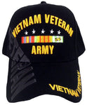 Army Vietnam Veteran Hat Black Baseball Cap, Large to XL, Unisex Men and some Women