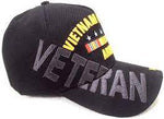 Army Vietnam Veteran Hat Black Baseball Cap, Large to XL, Unisex Men and some Women