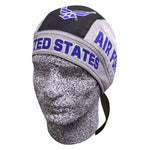 US Air Force Doo Rag with a SWEATBAND Blue Bandana Head Wrap Motorcycle Bikers Hat