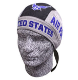 US Air Force Doo Rag with a SWEATBAND Blue Bandana Head Wrap Motorcycle Bikers Hat