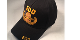 EOD Hat Army Baseball Cap Black and Gold with Logo Emblem Mens Headwear