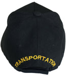 Transportation Hat Army Baseball Cap Black and Gold with Logo Emblem Mens Headwear