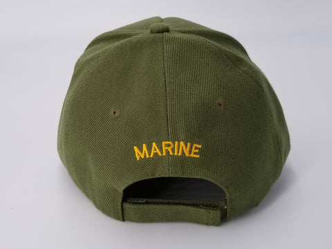 Marine Veteran OD Green Hat, Olive Drab Baseball Cap, Eagle and Americ ...
