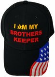 Mason Hat Black Baseball Cap I AM MY BROTHERS KEEPER, Masonic Logo Freemasons