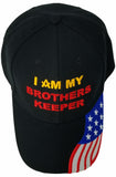 Mason Hat Black Baseball Cap I AM MY BROTHERS KEEPER, Masonic Logo Freemasons
