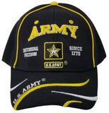 U.S. Army Baseball Cap, Black Military Hat, Defending Freedom 1775 Officially Licensed