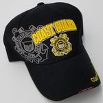 Coast Guard Hat, Black Military Baseball Cap with Emblem