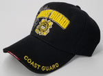 Coast Guard Hat, Black Military Baseball Cap with Emblem