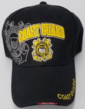 Coast Guard Hat, Black Military Baseball Cap with Emblem