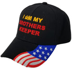 Mason Hat Black Baseball Cap I AM MY BROTHERS KEEPER, Masonic Logo Freemasons