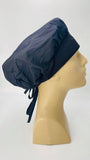 Scrub Hat Medical Hair Bonnet Surgeon Head Cover Surgical Cap Nurse Bouffant Nursing Ponytail Holder Operating Room, Solid Black