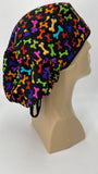 Scrub Hat Medical Hair Bonnet Surgeon Head Cover Surgical Cap Nurse Bouffant Nursing Ponytail Holder Operating Room, Polka Dots Circles