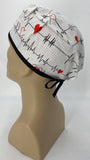 Scrub Hat Nursing Cap Gift for Doctor, EKG Cardiologist Surgeon Nurse OR ER Xray Tech Veterinarian, White