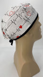 Scrub Hat Nursing Cap Gift for Doctor, EKG Cardiologist Surgeon Nurse OR ER Xray Tech Veterinarian, White