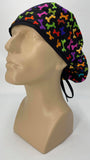Scrub Hat Medical Hair Bonnet Surgeon Head Cover Surgical Cap Nurse Bouffant Nursing Ponytail Holder Operating Room, Polka Dots Circles