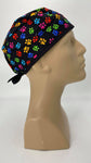 Scrub Cap Medical Surgeon Head Cover Surgical Hat Nurse Nursing Operating Room, Paw Print Paws