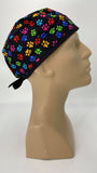Scrub Cap Medical Surgeon Head Cover Surgical Hat Nurse Nursing Operating Room, Paw Print Paws
