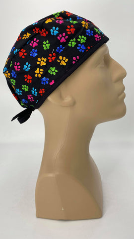 Scrub Cap Medical Surgeon Head Cover Surgical Hat Nurse Nursing Operating Room, Paw Print Paws