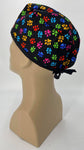 Scrub Cap Medical Surgeon Head Cover Surgical Hat Nurse Nursing Operating Room, Paw Print Paws
