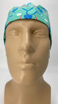 EKG Heartbeat with Stethoscope Nursing Scrub Hat Surgeons Cap, Cotton, Green Blue White Red