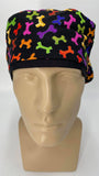 Scrub Hat Medical Hair Bonnet Surgeon Head Cover Surgical Cap Nurse Bouffant Nursing Ponytail Holder Operating Room, Polka Dots Circles