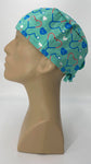 EKG Heartbeat with Stethoscope Nursing Scrub Hat Surgeons Cap, Cotton, Green Blue White Red