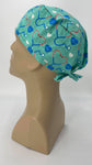 EKG Heartbeat with Stethoscope Nursing Scrub Hat Surgeons Cap, Cotton, Green Blue White Red