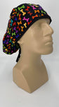 Scrub Hat Medical Hair Bonnet Surgeon Head Cover Surgical Cap Nurse Bouffant Nursing Ponytail Holder Operating Room, Polka Dots Circles