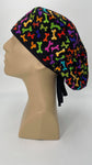 Scrub Hat Medical Hair Bonnet Surgeon Head Cover Surgical Cap Nurse Bouffant Nursing Ponytail Holder Operating Room, Polka Dots Circles