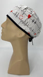 Scrub Hat Nursing Cap Gift for Doctor, EKG Cardiologist Surgeon Nurse OR ER Xray Tech Veterinarian, White