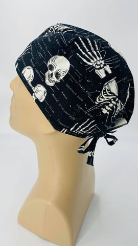 Scrub Cap Medical Surgeon Head Cover Surgical Hat Nurse Nursing Operating Room, Orthopedics Bones Skulls Hands