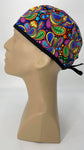 Scrub Cap Medical Surgeon Head Cover Surgical Hat Nurse Nursing Operating Room, Rainbow Paisley