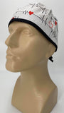 Scrub Hat Nursing Cap Gift for Doctor, EKG Cardiologist Surgeon Nurse OR ER Xray Tech Veterinarian, White