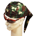 Camouflage DoRag with Sweatband | Camo Bandana Headwrap | Cotton Durag Skull Cap Cotton | Elastic Band