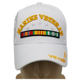 Army Vietnam Veteran White Baseball Cap Military Vet Adjustable One Size Hat