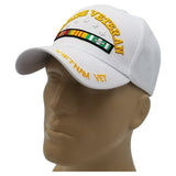 Army Vietnam Veteran White Baseball Cap Military Vet Adjustable One Size Hat