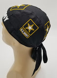 US ARMY Dorag Doo Rag, Bandana Head Wrap with Sweatband, Made in America, Motorcycle Skull Cap